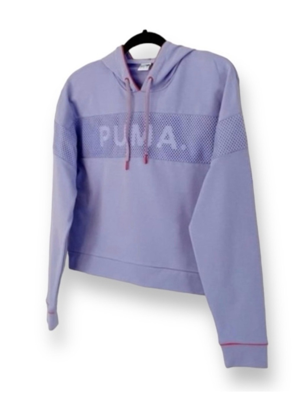 Puma Lavender Cropped Terry Hoodie NWT - Lightweight Layer - Women's Small - Picture 7 of 14